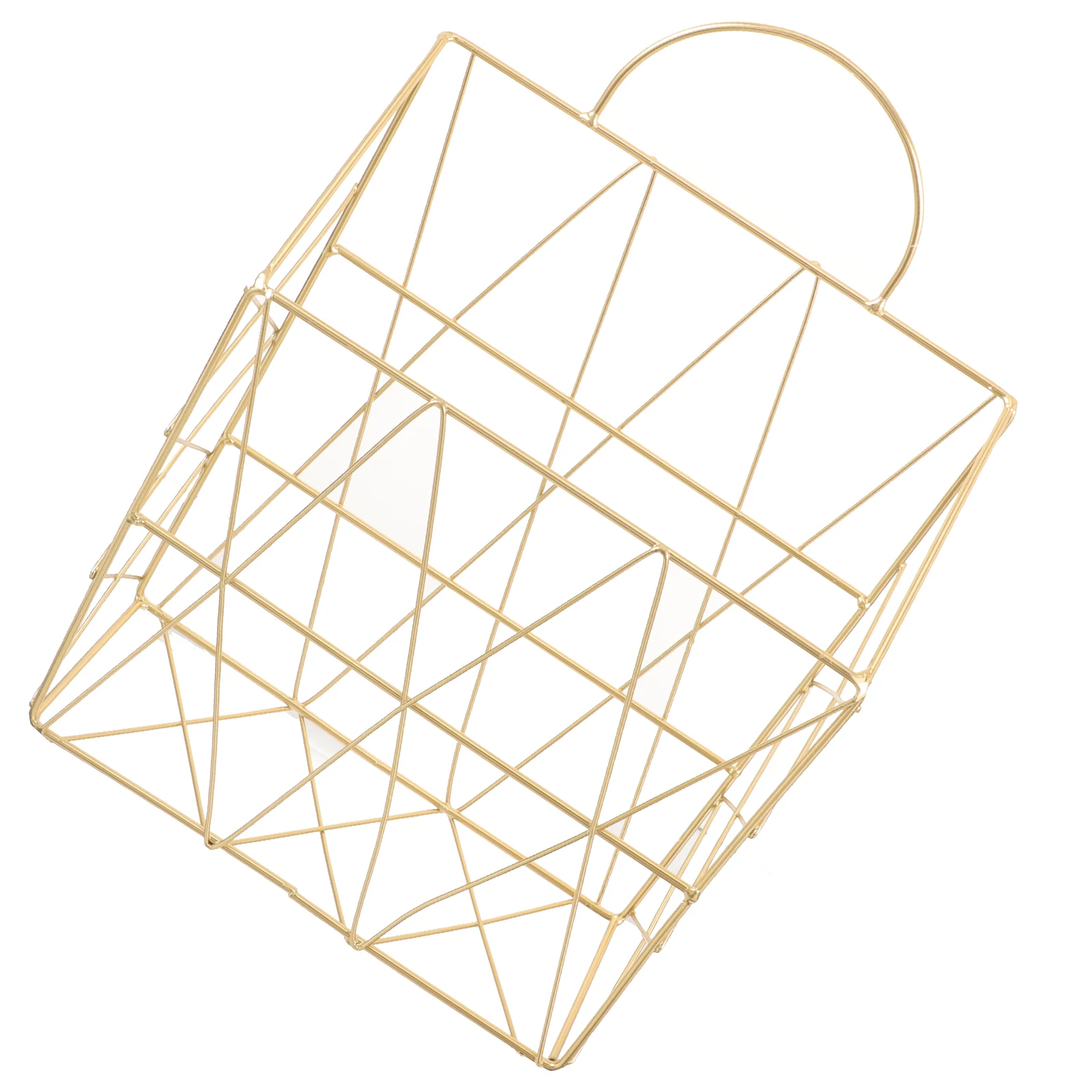 

Metal Storage Basket Decorative Wire Hanging Shelf Magazine Rack Iron Desk Organizer Wall Container Letter Book File Newspaper