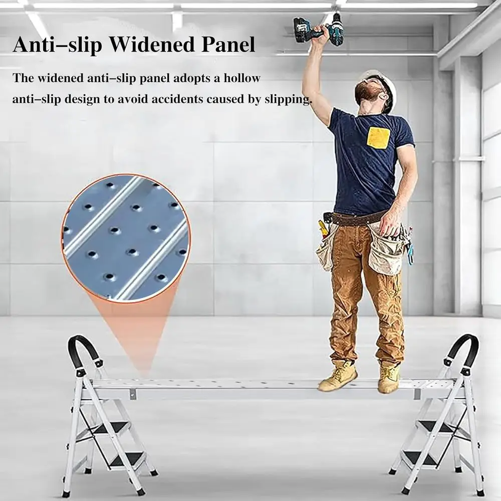 Aluminum Telescoping Scaffolding Boards, 3-8ft Adjustable Walk Platforms, Industrial Workbench Stool, 5ft Extension Boards