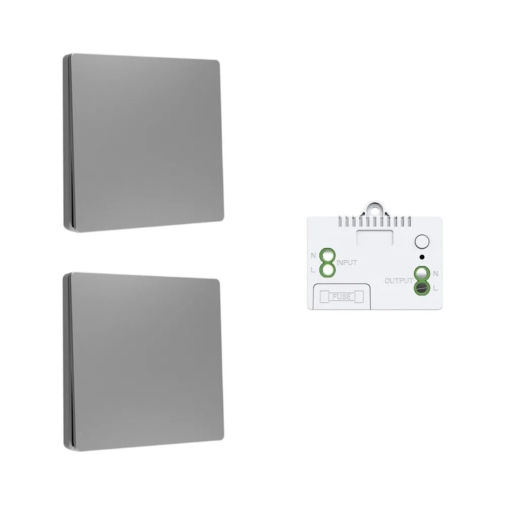 Wireless Light Switch with Self-Powered Rocker Mechanism AC85-240V 10A RF Control 30-50m Distance No Wiring ABS