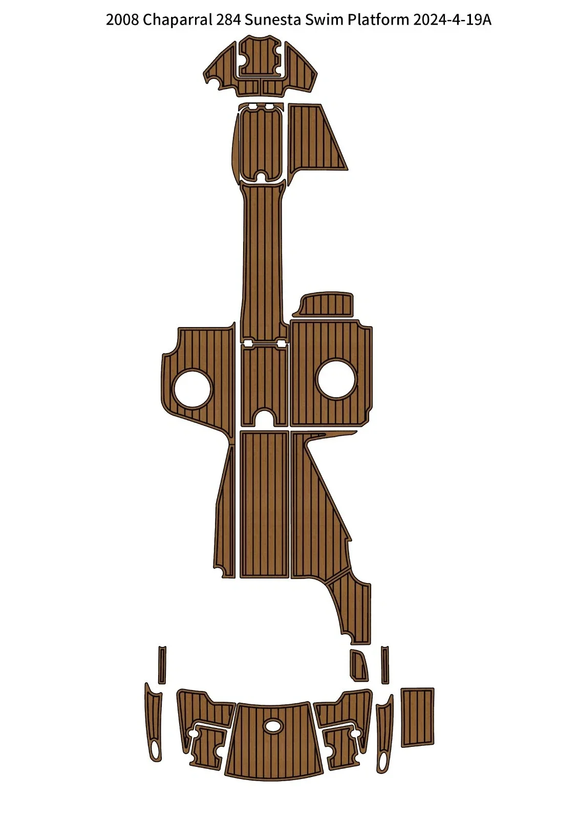 

2008 Chaparral 284 Swim Platform Cockpit Pad Boat Customized EVA Foam Faux Teak Deck Floor Mat Boat Accessories