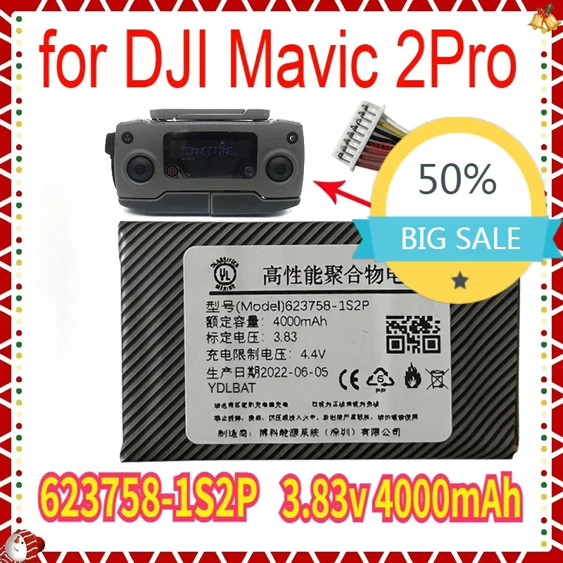 

Аккумулятор 3,83 В, 4000 мАч для DJI Mavic 2Pro, DJI Mavic Zoom Control 2 Pro, литий-полимерный аккумулятор 623758-1S2P