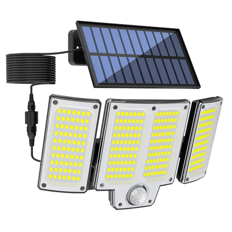 280 LED Solar Outdoor Wall Light With Motion Sensor Solar Flood Light With 3 Adjustable Lighting Modes For Garden