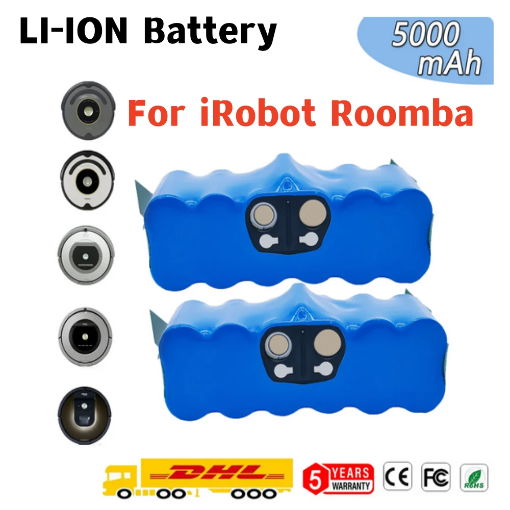 For iRobot Roomba 500 14.4V 5000mAh Lithium Replacement Battery Compatible With 600 700 800 900 Series Vacuum Cleaner Battery