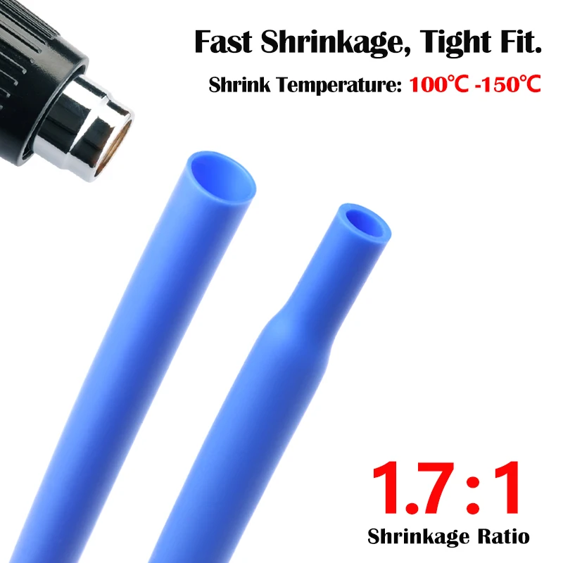1/5M 1.7:1 Silicone Heat Shrink Tube Diameter 0.8mm ~ 30mm Insulated Heat-resistant DIY Wire Protector Repair Wrap Cable Sleeve