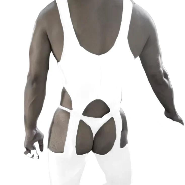 Güçlü erkek Bodystockings Erotik Erkek Bodysuits Crotchless Seksi Gecelik Adam Tulumlar Beyefendi Pijama Dropshipping