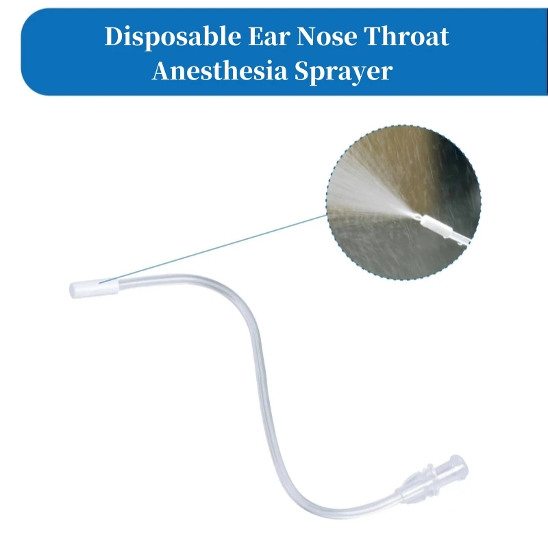 Disposable Ear Nose Throat Anesthesia Sprayer Laryngeal Spray Tube Drug Delivery Spraying Catheter Used Together With a Syringe
