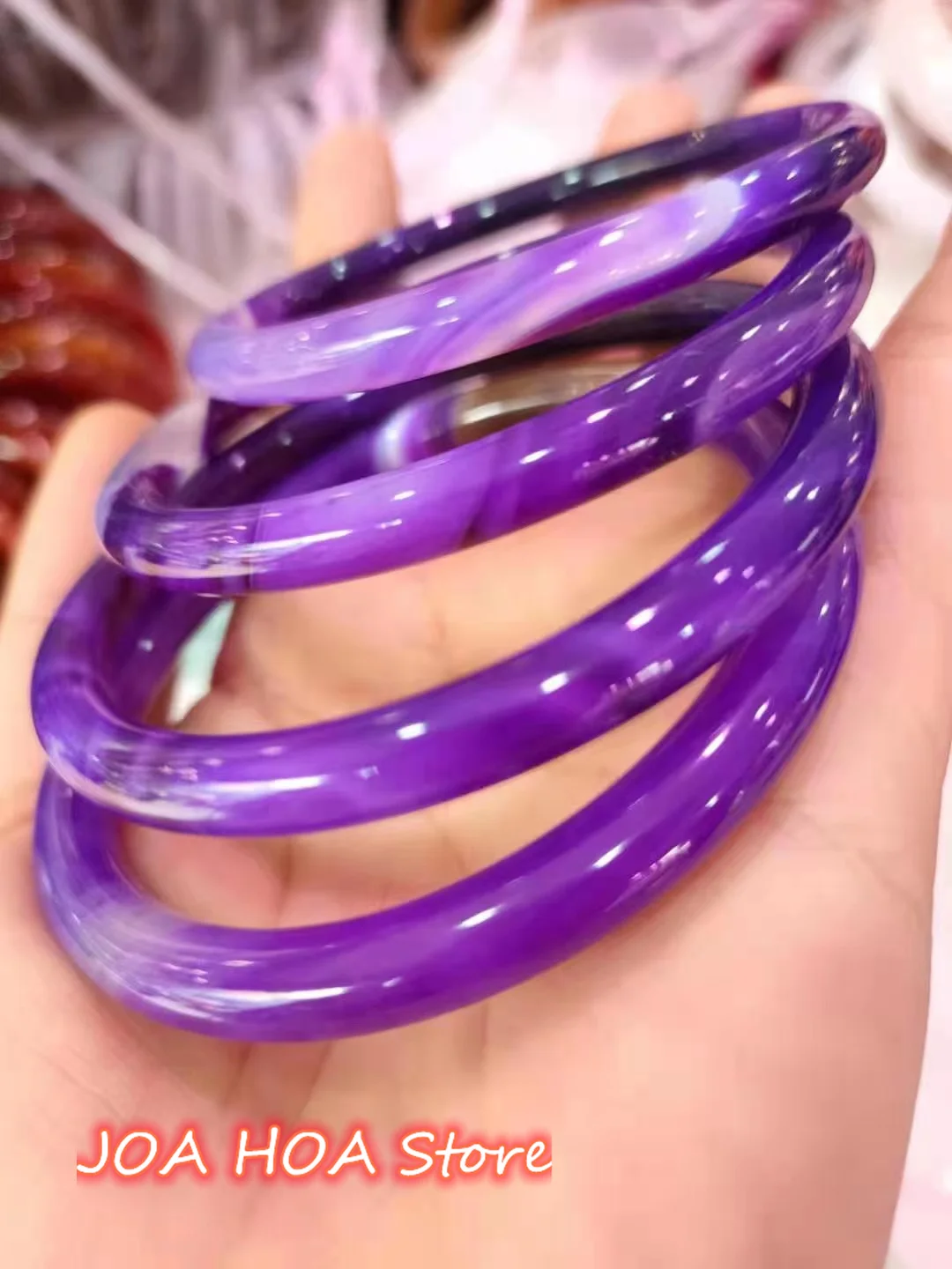 Top Quality Hand-Hewelry Natural Lavender Color Original Texture Jade Bangle Jadeite Exquisite Handring Fashion Jewelry
