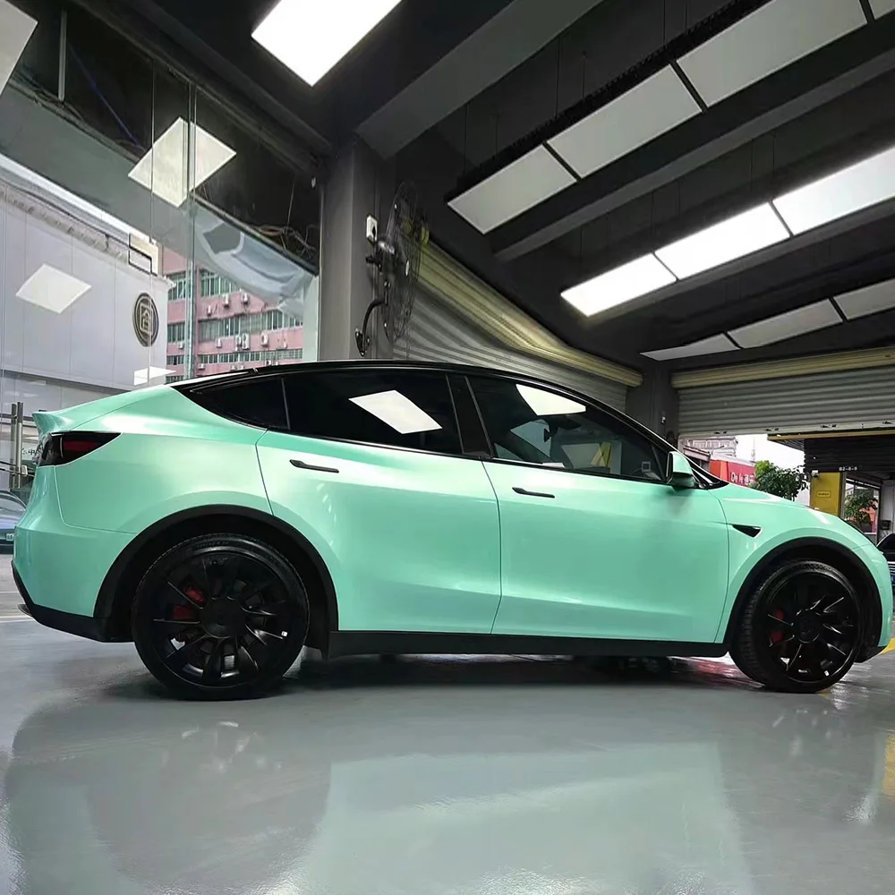 

Macaron Avocado Green Carbon Fiber Skinning Liquid Vinyl Car Bonnet Protector Metallic Color Auto Vehicle Scratch Guard