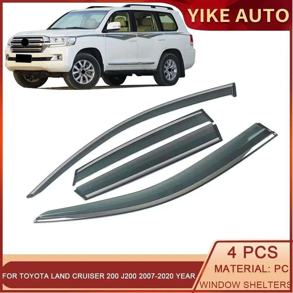 For TOYOTA LAND CRUISER 200 J200 2007-2019 Car Window Sun Rain Shade Visors Shield Shelter Protector Cover Trim Frame Sticker