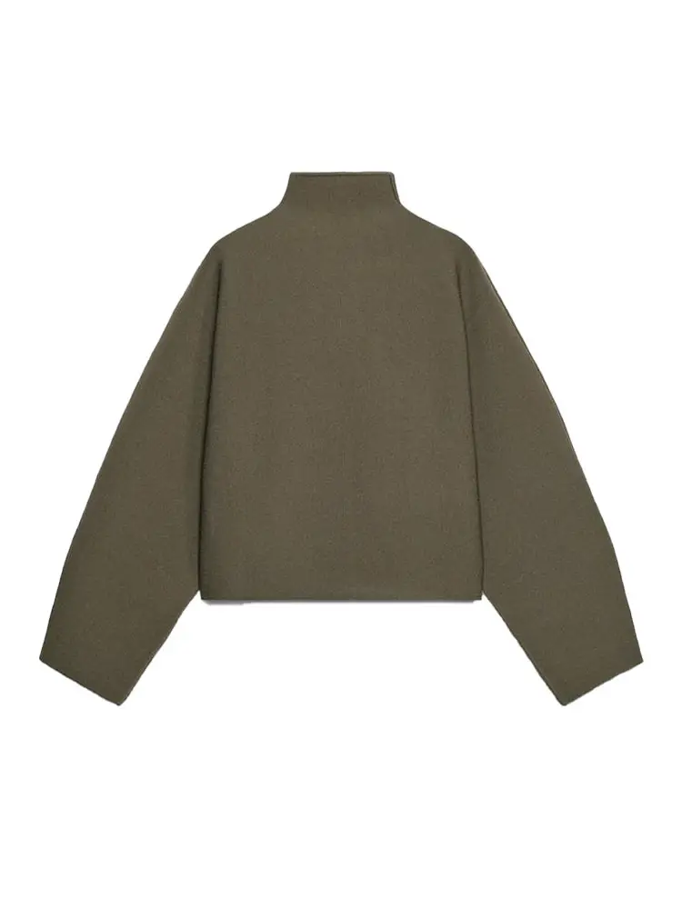 Dámská zkrácená bunda se stojáčkem, volný zip, tlustý teplý kabát, podzim/zima 2025, dámské oblečení - náhled 2