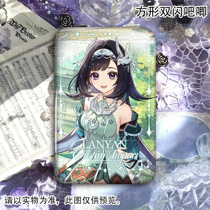 أنيمي لعبة جينشين إمباكت لان يان شياو يوميميميكوكي ميزوكي سيتالي كاواي كوسبلاي شارة معدنية طويلة Itabag زر بروش