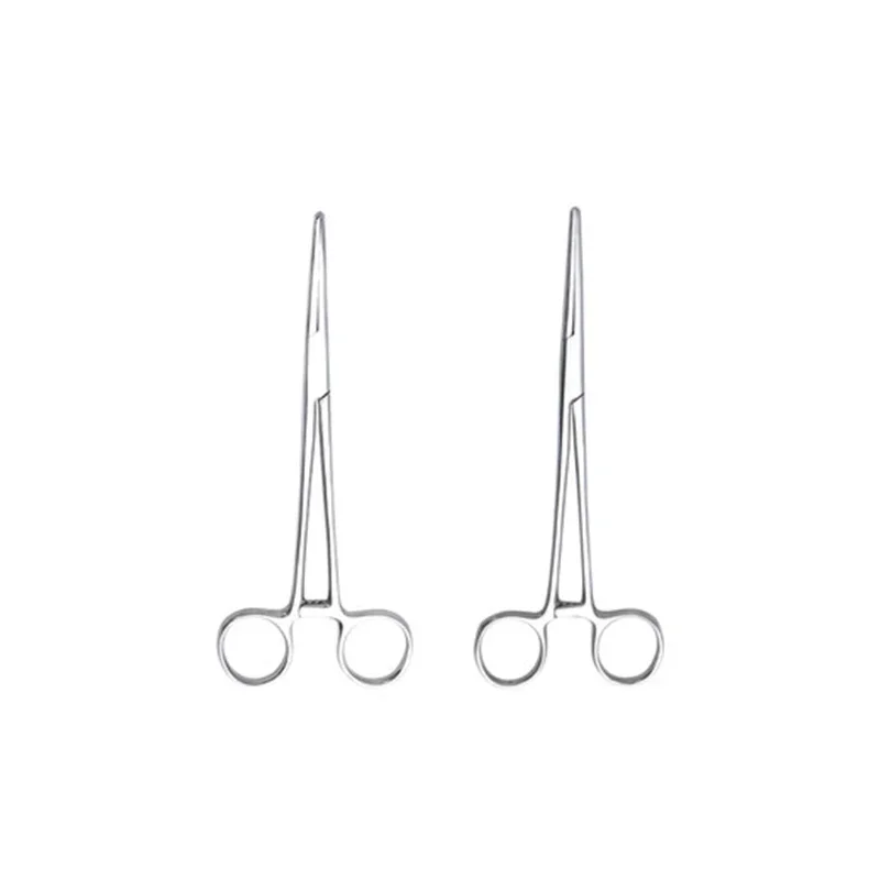 1pcs Medical Hemostatic Forceps Stainless Steel Pliers Curved Straight Forceps Orthopedic Veterinary Instrument