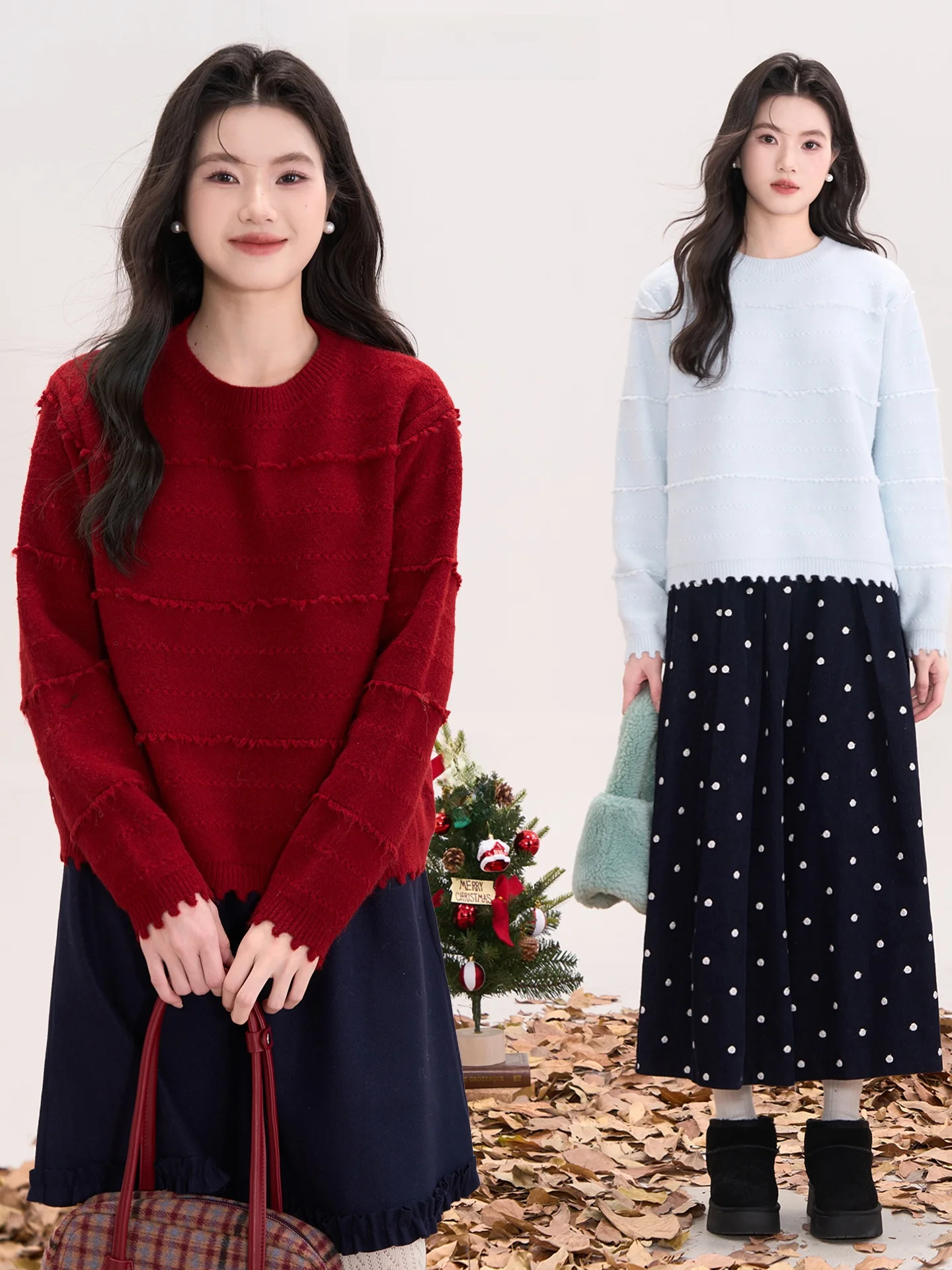 

Autumn Winter Knitted round Ne Sweater Women's Base irt Tassel Detail Casual Sle Loose Fit Long Sve Thermal Top