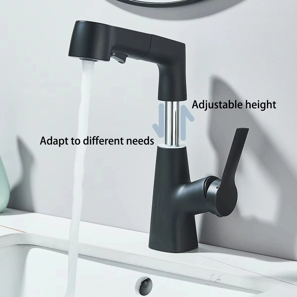 Bathroom Faucet Pull Out Rotatable Hot and Cold Water Outlet Sink Faucet Three Modes Water Outlet Bathroom Sink Faucet