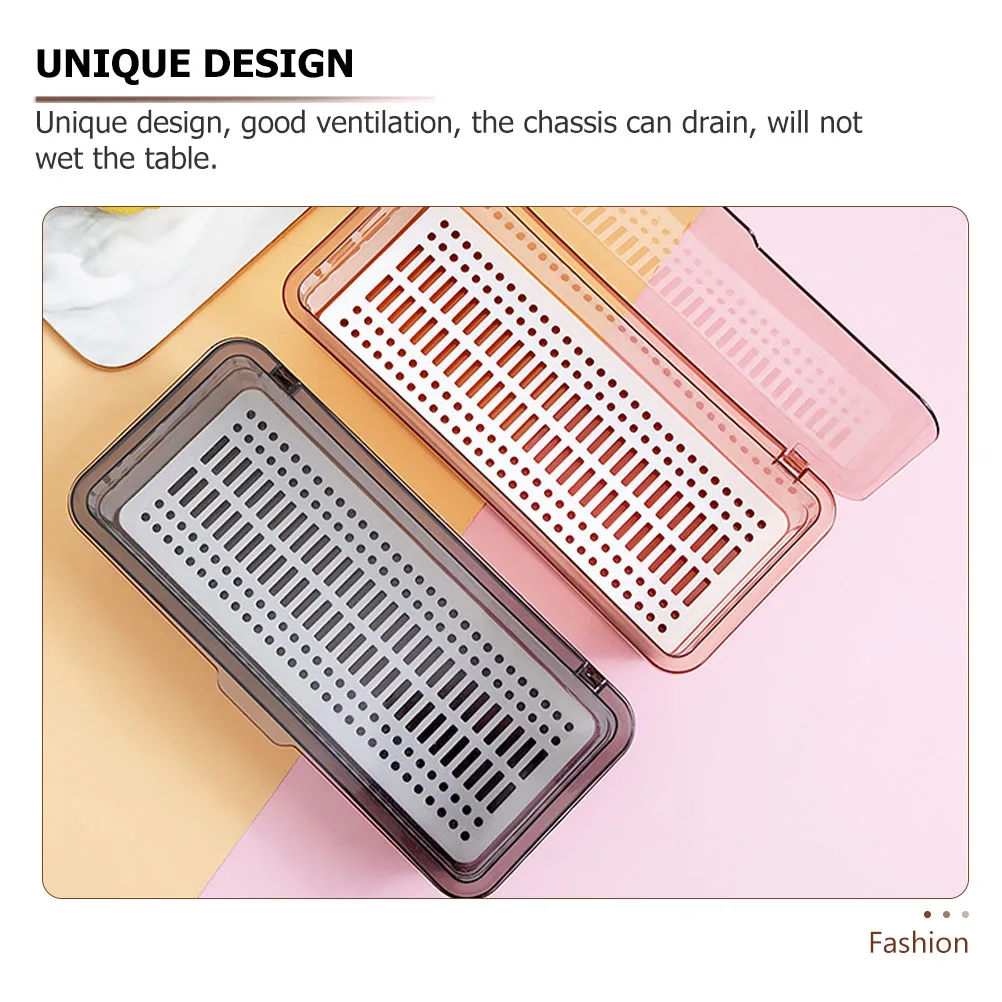 

2 Pcs Chopsticks Storage Box Kitchen Utensil Holder Drainer Long Size Grey Brown Home Supplies ganizing Rack PP Material