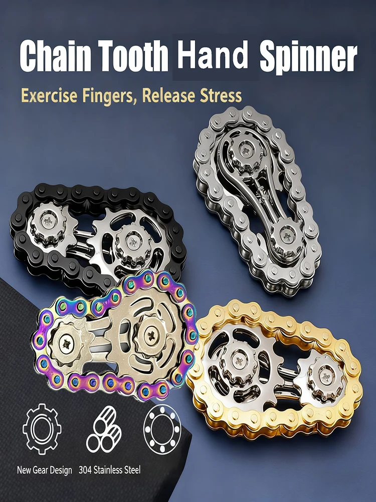 AliExpress NONE Metal Sprockets Flywheel Gear Fingertip Gyro Fidgeting Spinner Antistress Anxiety Bike Chains Spinner Fidget Toys for Adult Kids