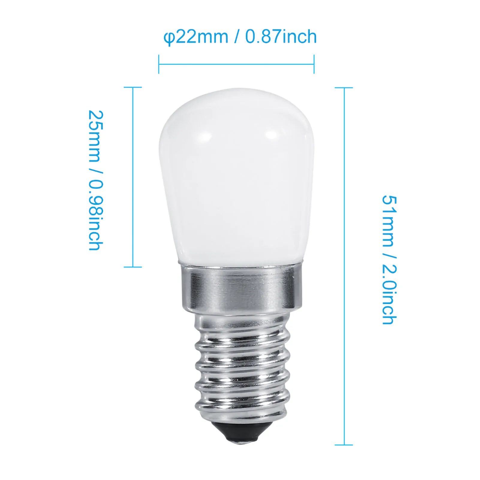ZK50 E14 Type 1.5W SMD 2835 Mini Refrigerator Freezer LED Light Lamp Bulb (110V Cool White)
