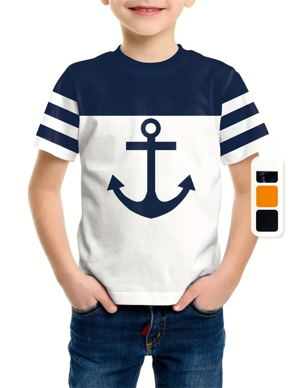 Retro Fishhook Flag 3d Print Top Tee Shirt Kids Boys Clothes Short Sleeve Casual Children's Clothing Fashion T Shirt