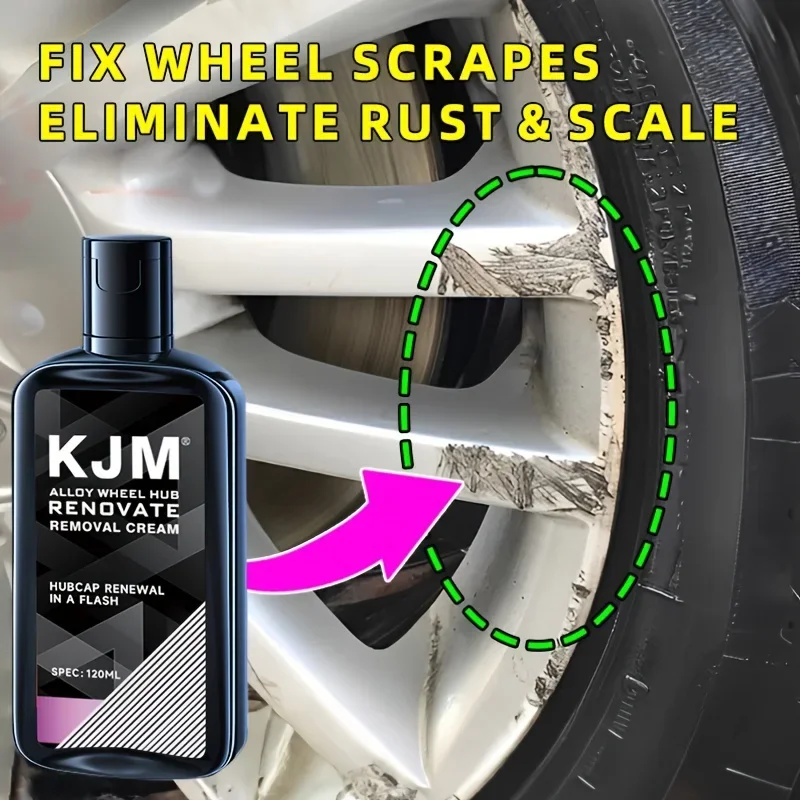 Universal Wheel Repair Kit - Aluminum wheel mark remover, rust cream and rust inhibitor, Wheel care enamel