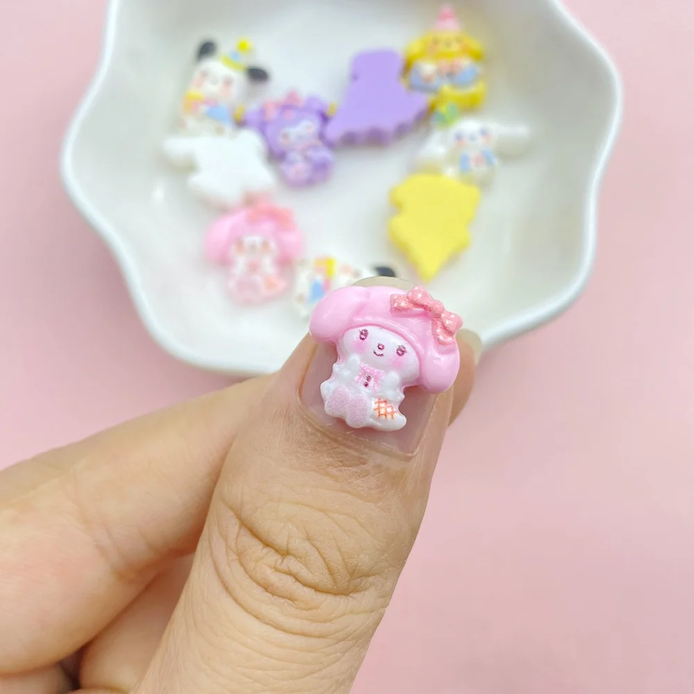 20Pcs New Cute Resin Rabbit, Puppy Collection Flat Back  Ornament Jewelry Making Manicure Hairwear Accessories