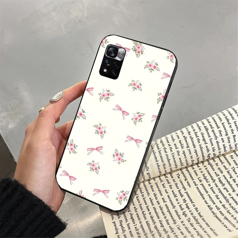 

Pink Bow Tie Carcasa Funda Phone Case For Xiaomi Redmi note 14 Pro Plus 14 13 12 11 10 Pro 14S 12S 11S Redmi 14C 13C