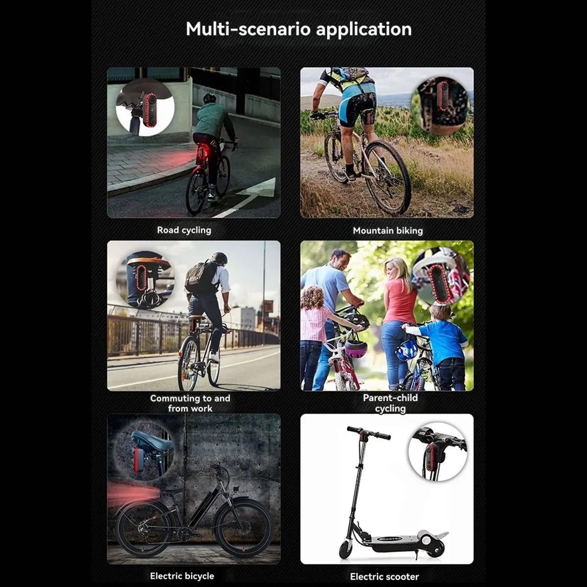 A61P Bicycle Tail Light Camera Recorder Waterproof Bike Warning Tail Light 1080P HD Continuous Recording 6H for Riding,B