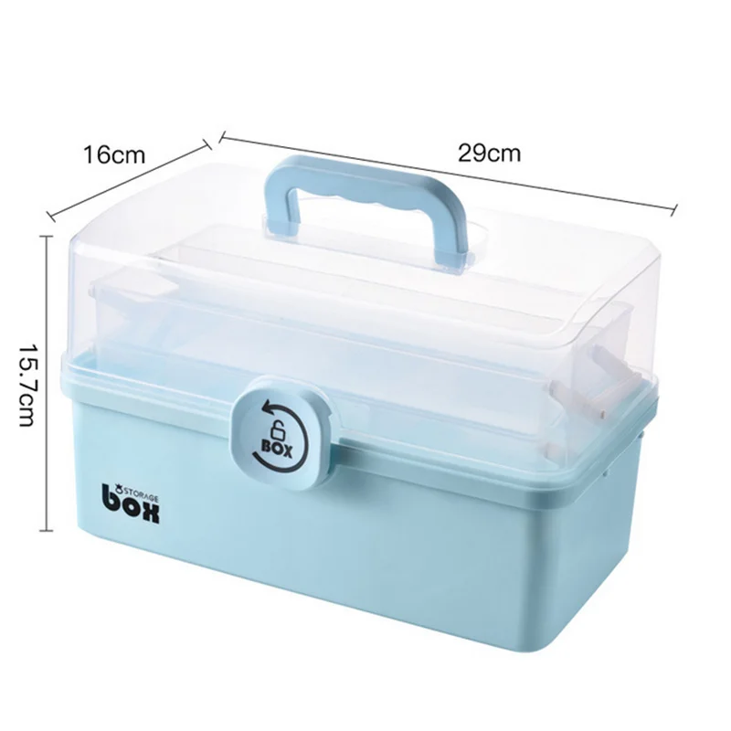 Clear Large Capacity Family Medicine Organizer Box Portable First Aid Kit Medicine Storage Container Family Emergency Kit Box