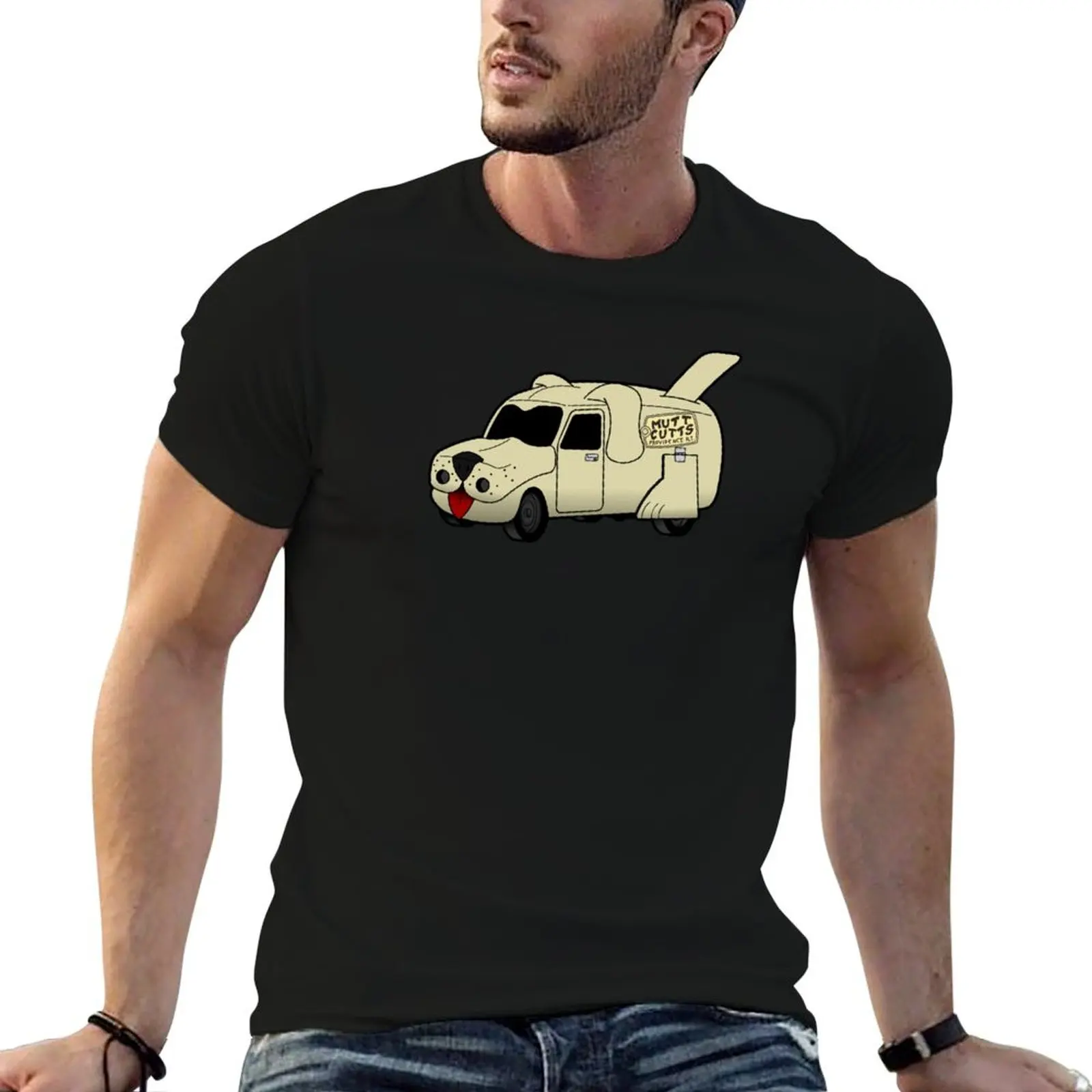 Mutt Cutts Van T-Shirt Modern Print Casual T-Shirt