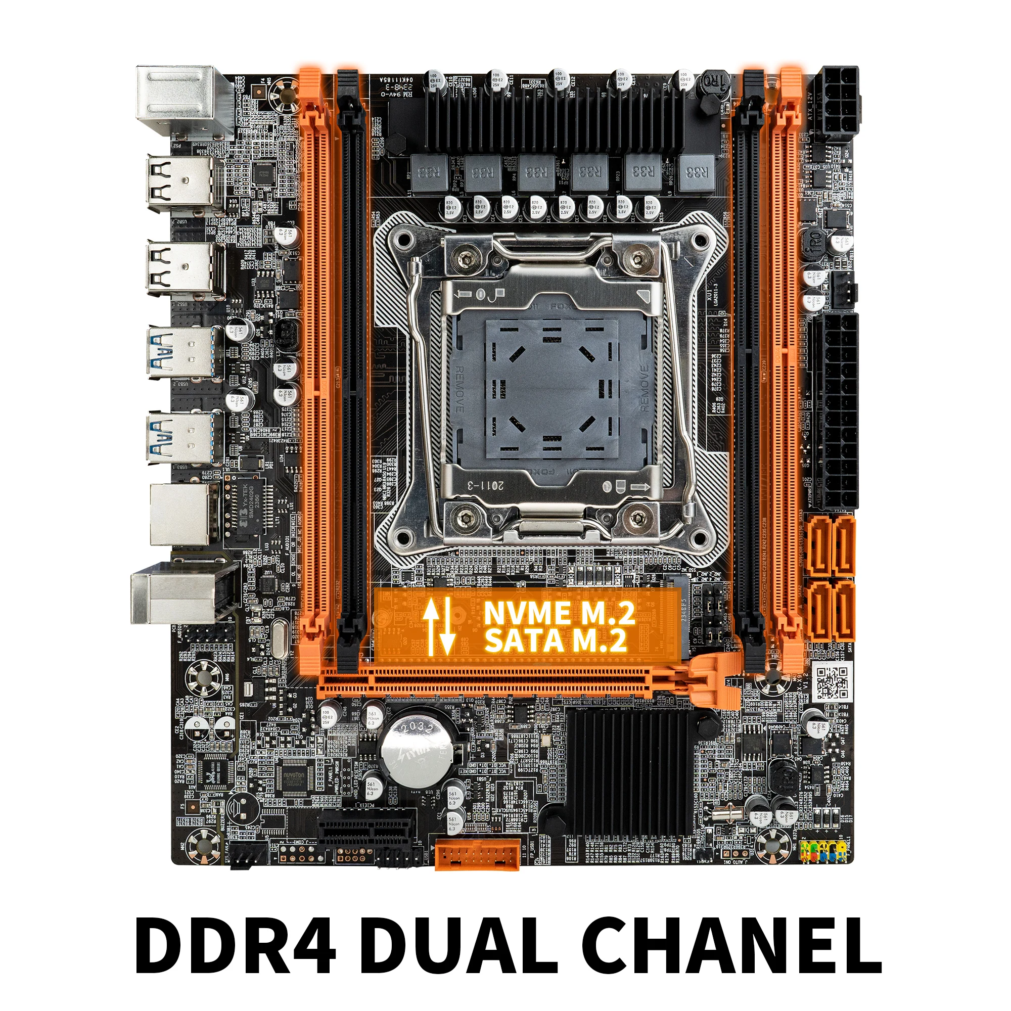 Imagem -04 - Asl X99 Lga 20113 M-atx Placa-mãe Suporte Intel Xeon e5 v3 v4 Família Processador Cpu Ddr4 Ram Sata Nvme M.2 Slot