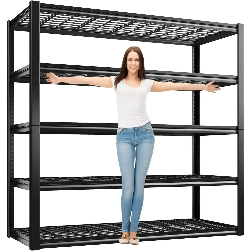 48.2''W Garage Shelving Heavy Duty Loads 3010LBS Garage Storage Shelves Heavy Duty Shelving 5 Tier Adjustable Metal Shelving