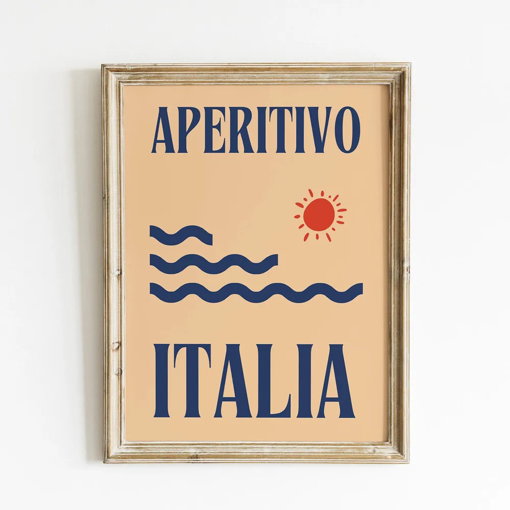 Canvas Painting La Dolce Vita Lemon Poster Print Nordic Italian Aperitivo Pizza Pasta Food Quote Wall Art Kitchen Room Decor