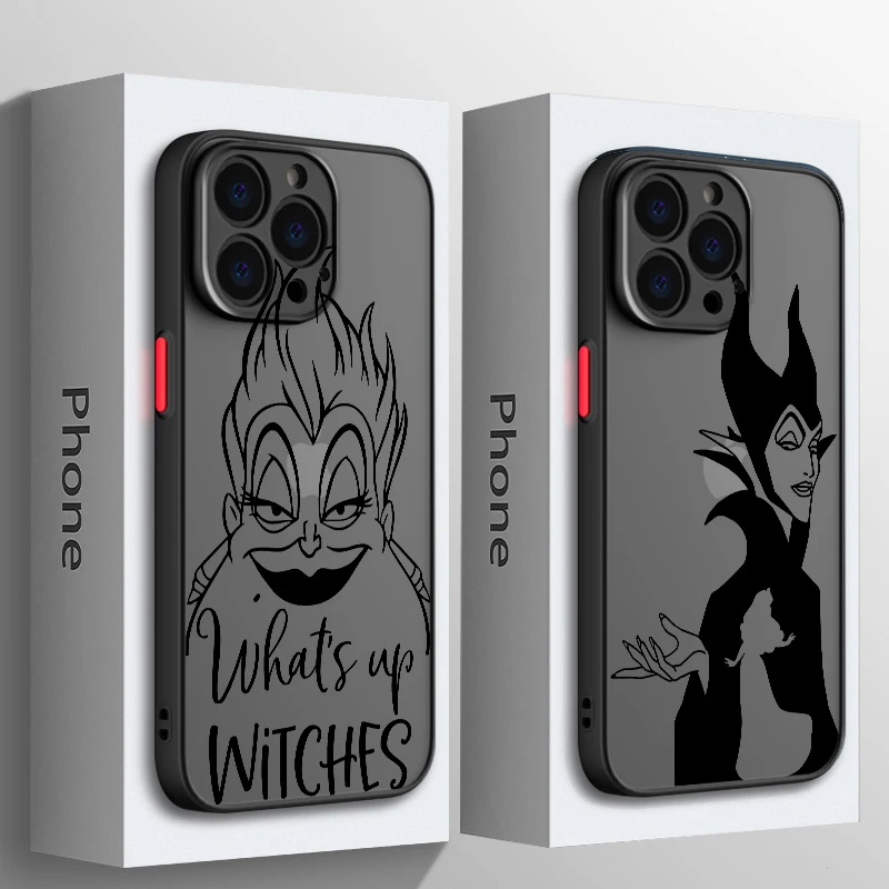 Disney villains For iPhone 15 14 13 12 Mini 11 XS Pro Max X XR 8 7 6 Plus Frosted Translucent Phone Case Cover