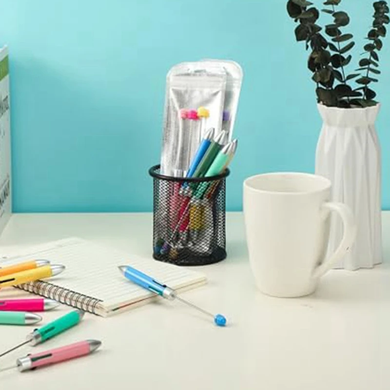 Plástico colorido frisado caneta para crianças, 4 em 1, criativo DIY frisado caneta, presentes de estudante, material escolar de escritório, durável, multicolor