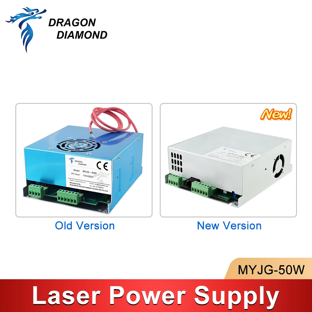 MYJG 50W CO2 Laser Power Supply 110V/220V Universal, For 35~50W Cutting And Engraving Machine Laser Tube