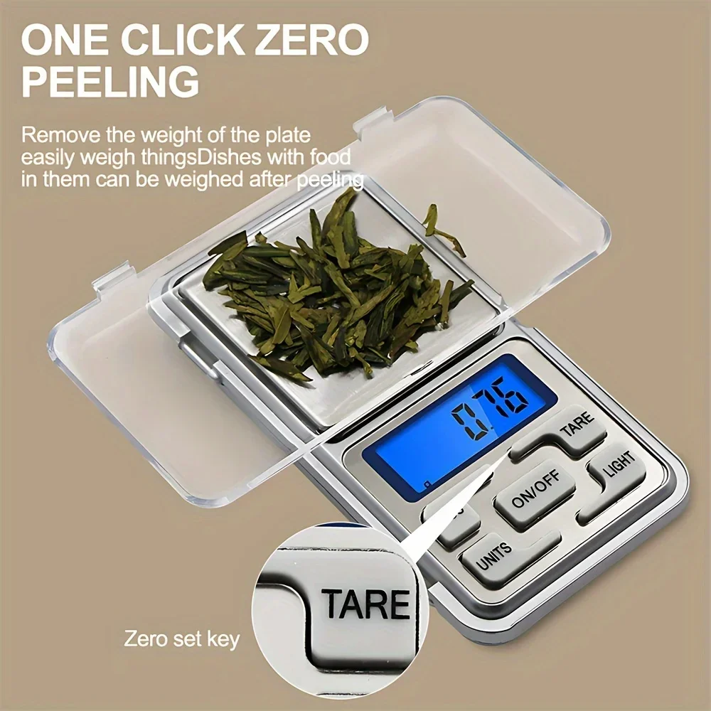 High Precision Mini Pocket Scale 500g/0.01g, Portable Digital Jewelry Scale, Accurate Small LCD Weighing Device for Easy Carry