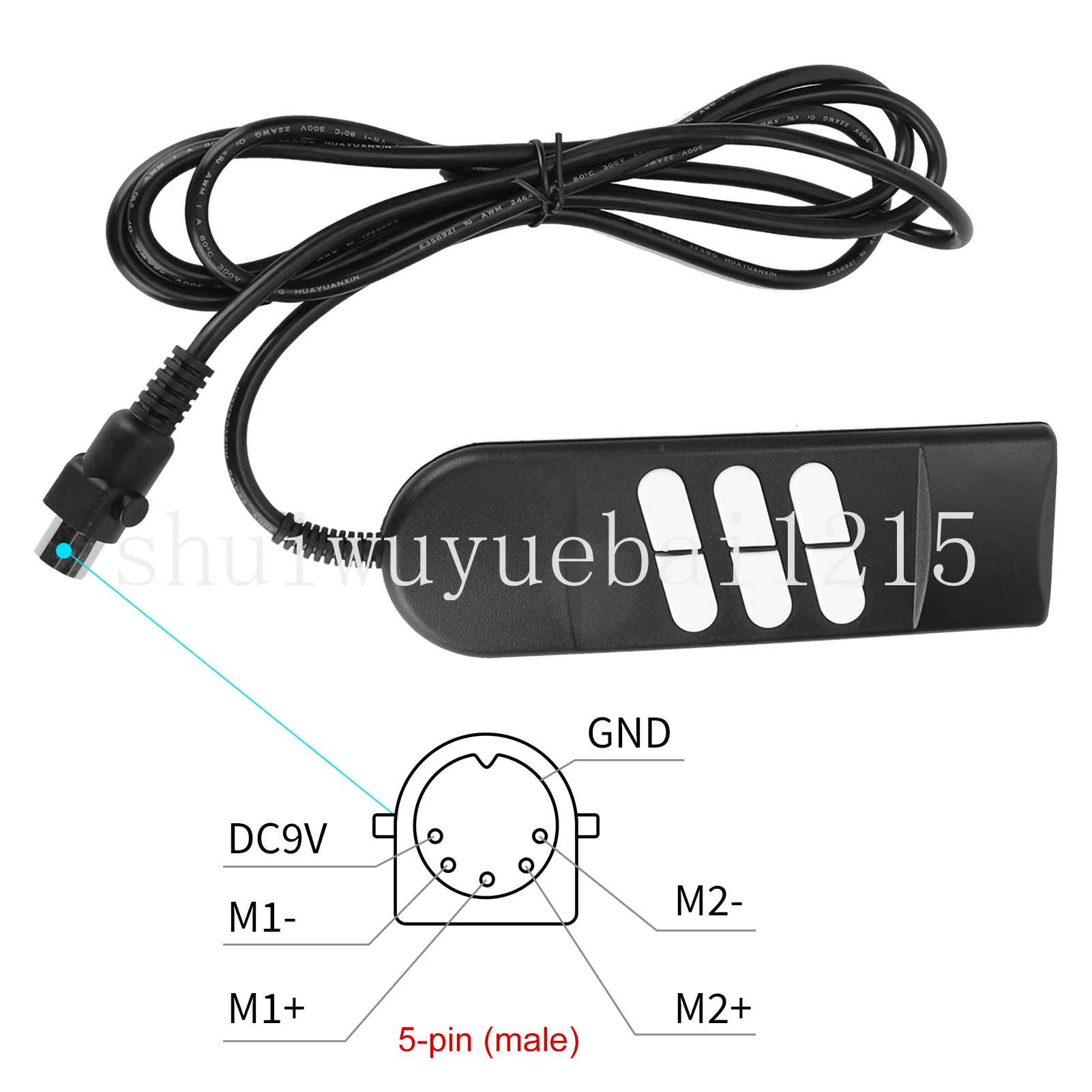 6 Button Sofa Controller Lift Chair Hand Control Switch 4-8 Core Wire for Home Appliance Adjustable Bed 5‑pin (male)