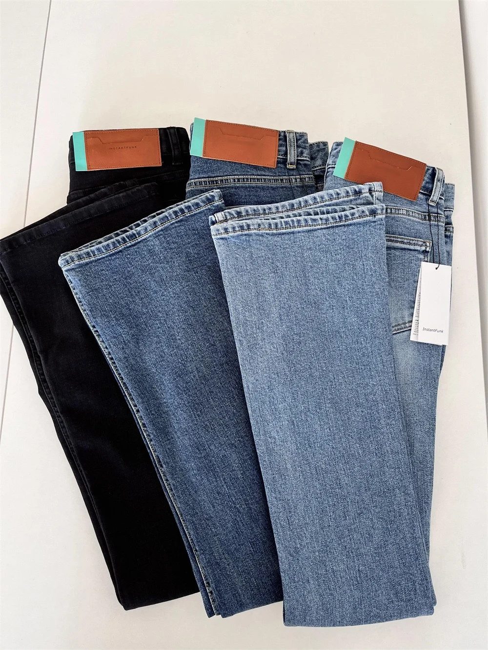 

High Waist Slim Fit Tee Color Elastic Micro Flare Jeans Rose Jennie Women's Premium Denim Long Pants Winter Collection