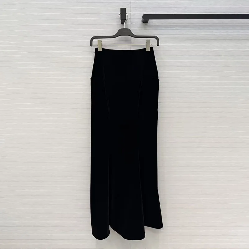 Women's Velvet Fishtail Midi Skirt, High-Waisted Bodycon Skirt, Fashionable Slim-Fit Long Skirt, 2026, New Arrival, Y2K,