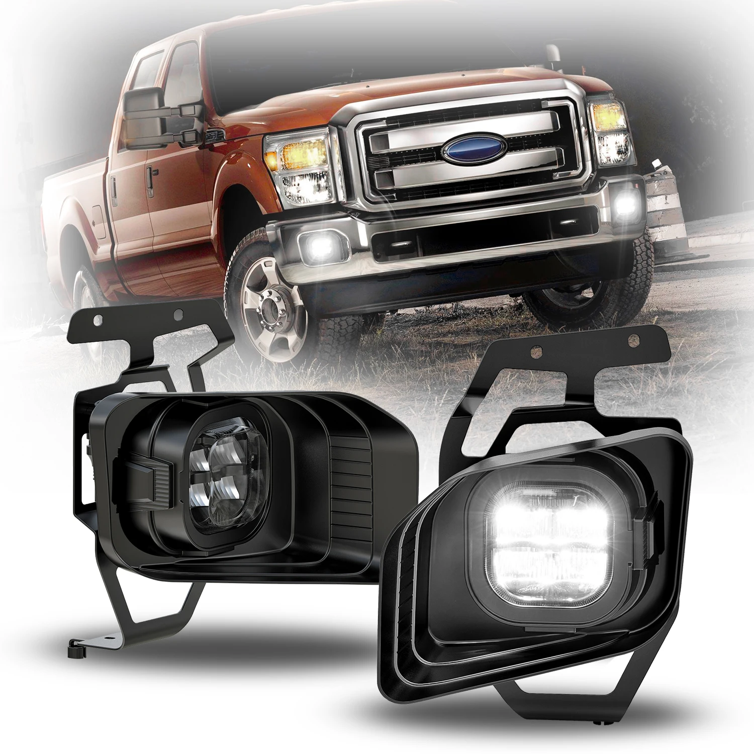

LED Fog Lamps For Ford F-250 F-350 F-450 F-550 Super Duty 2011-2016 Pickup Truck H11 Lights Assembly BC3Z-15200-A BC3Z-15201-A