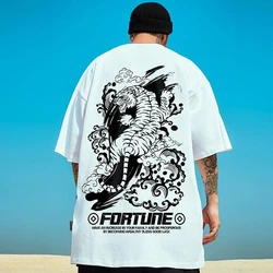 ZAZOMDE Men's T-Shirt Chinese Print Fashion Male Clothing Loose Tshirts For Men Oversized Tees Street Harajuku Short Sleeve Tops