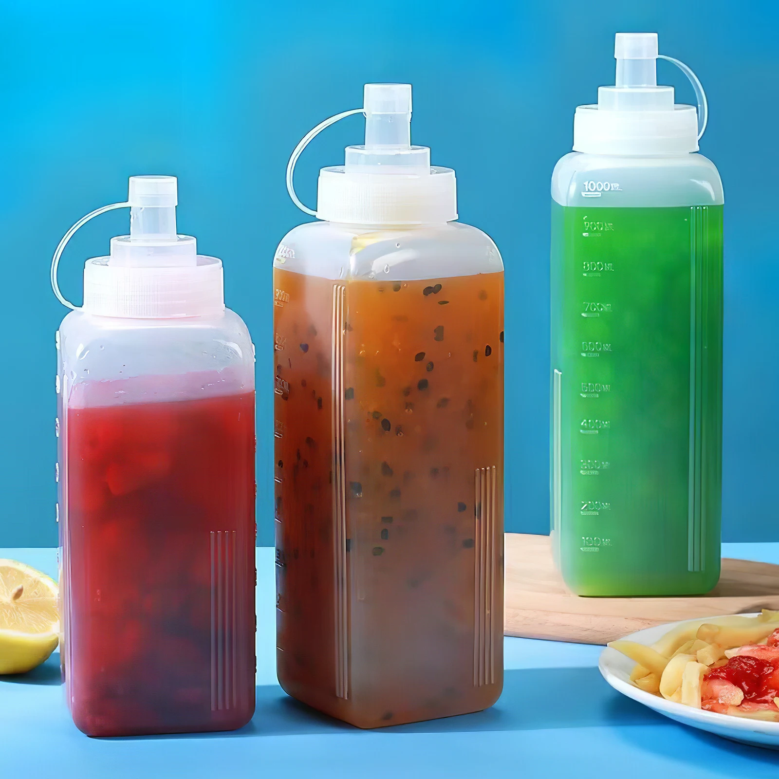 

2 Pcs Squeeze Bottles Condiment Ketchup and Mustard Lab Large Diameter Empty Shampoo Oil Transparent Squirt Bbq Sauce Travel