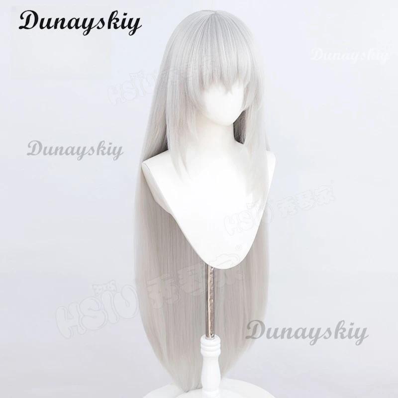 Utazumi Sakurako Cosplay Wig Fiber Synthetic Wig 100cm silver long Wig Game Blue Archive Utazumi Sakurako cosplay Wig Customized