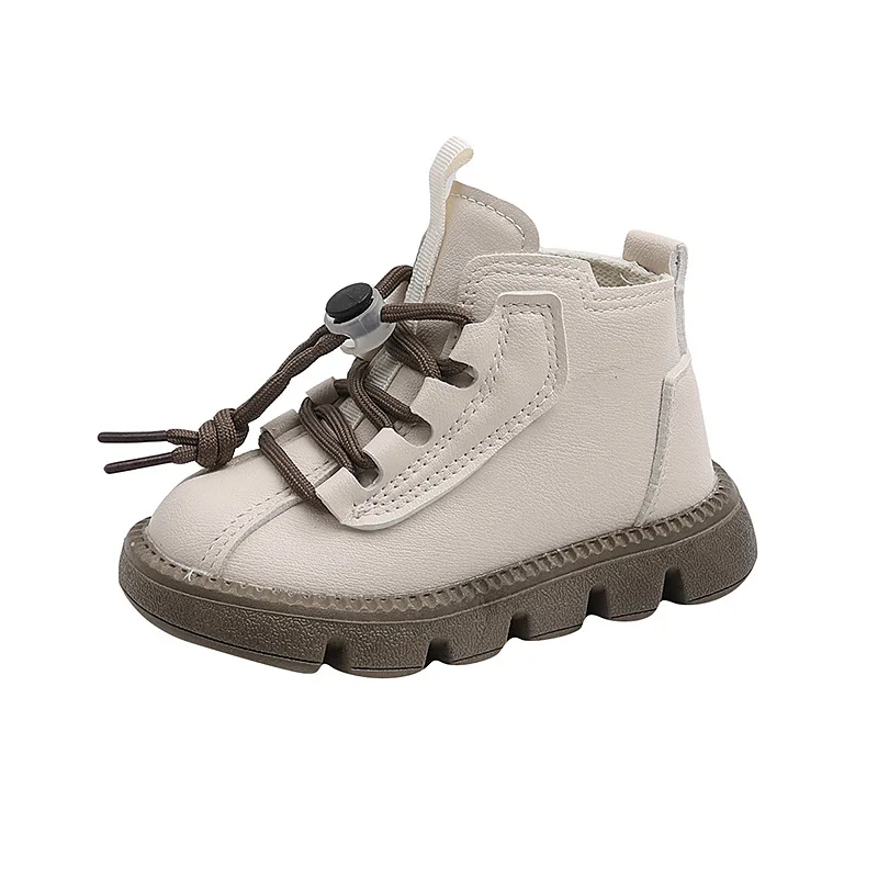 

fashion Baby Boys Girls Boots autumn Pu Leather Soft Sole Outdoor Non-slip High Top Kids Causal Shoes Classic Design Child Boots