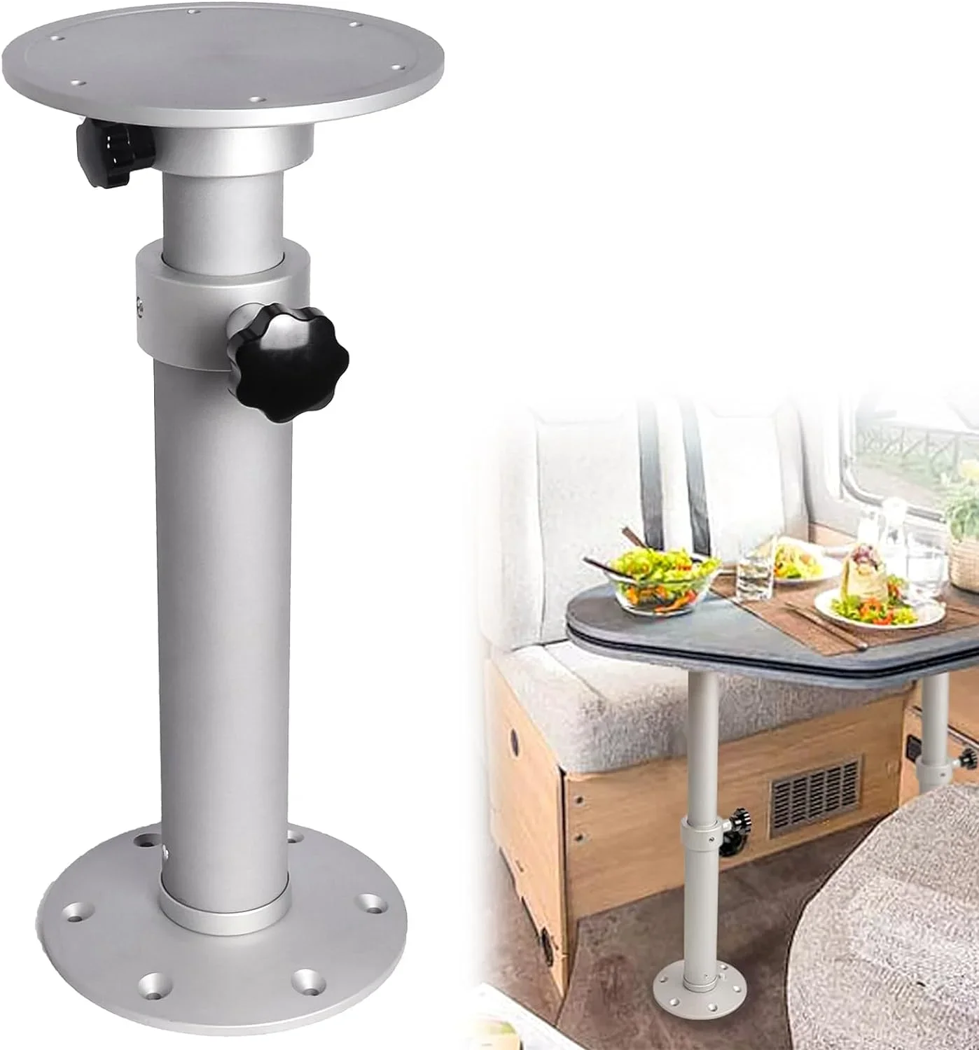 Adjustable Pedestal Marine Caravan Motorhome Table Pedestal Stand Base 17.7-27 Inch Height Range for RV Marine Boat