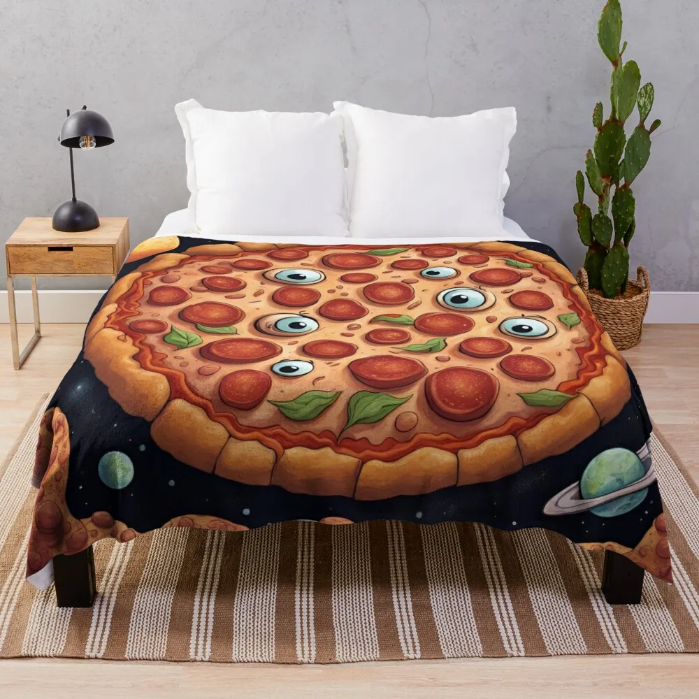 

Planet Pizza Throw Blanket Weighted Beautifuls Quilt Plaid Blankets