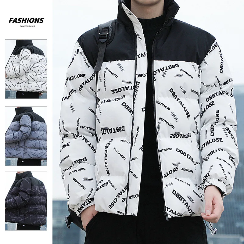 Parka Winterjas Mannen Dikke Jassen Warm Ademend Puffer Jassen Gewatteerde Bovenkleding Fashion Casual Brief Print Parka Mannen