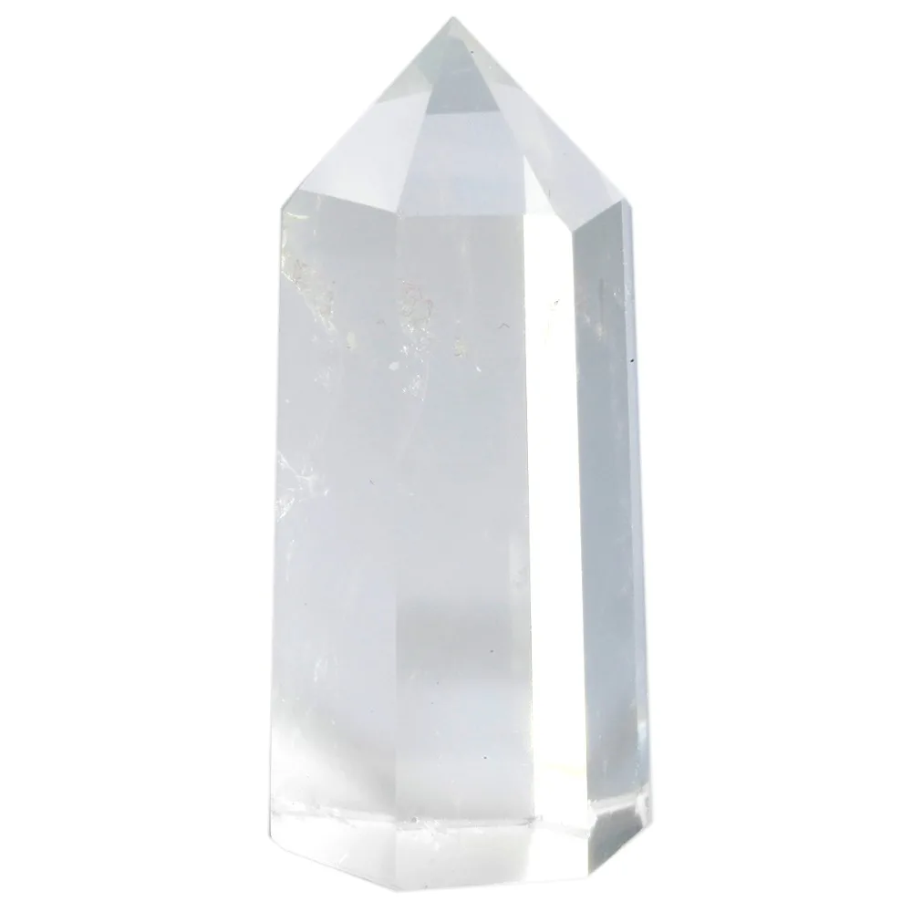 TUMBEELLUWA Natural Rock Quartz Crystal Point Faceted Prism Wand Healing Reiki Stone Figurine Jewelry Specimen