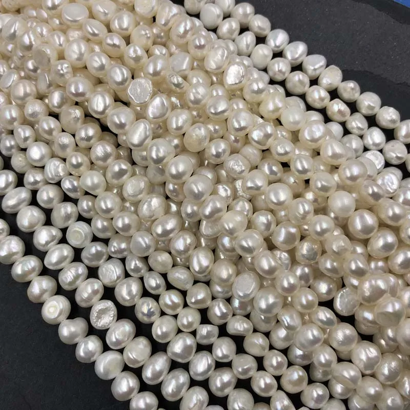 ELEISPL Wholesale 12 Strands 7-8MM Nugget Baroque Real Pearls Loose Strings White Pink Purple Beads  #1022