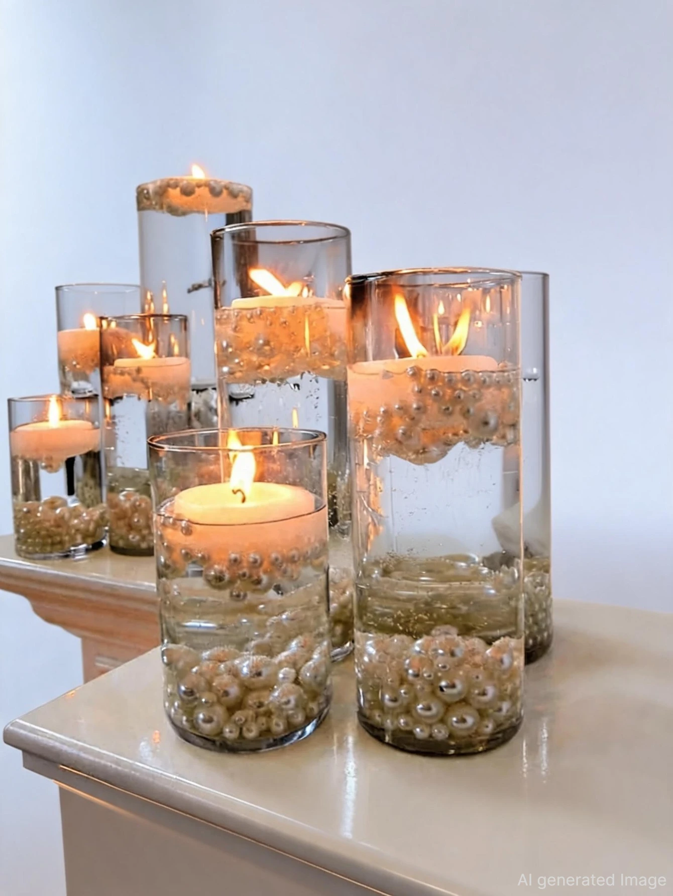 Klarer Zylinder-Glaskerzenhalter, Säulenkerzenhalter aus hochborosilikathaltigem Glas, Vase für Hochzeits- und Partydekoration (Kerzen nicht enthalten)