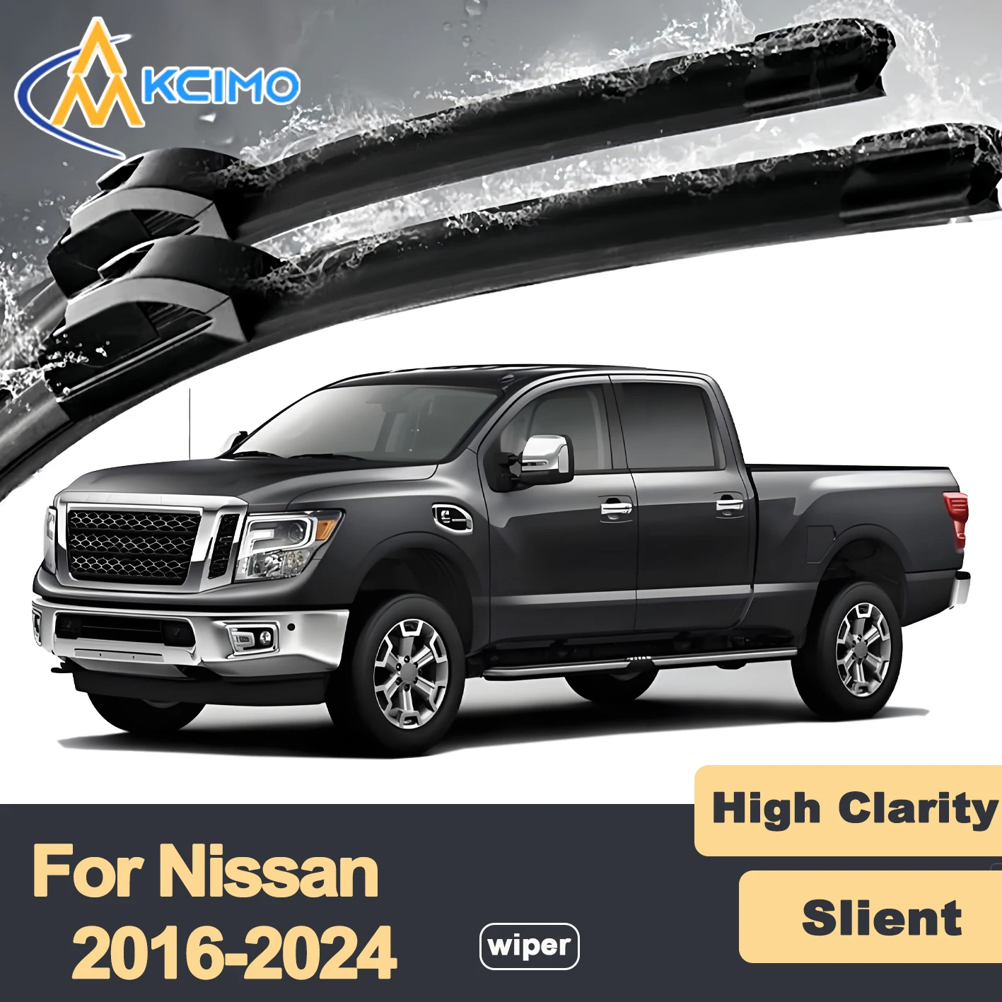 

Premium Rubber Durable Silent Windshield Wiper Blades 2pcs for Nissan Titan A61 2016-2024 Front Wiper Blades Set